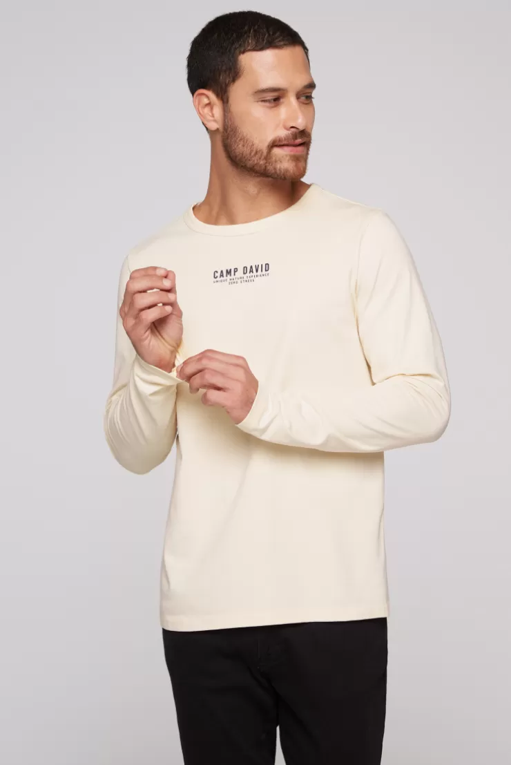 CAMP DAVID & SOCCX Longsleeve mit Logo Print ecru Cheap