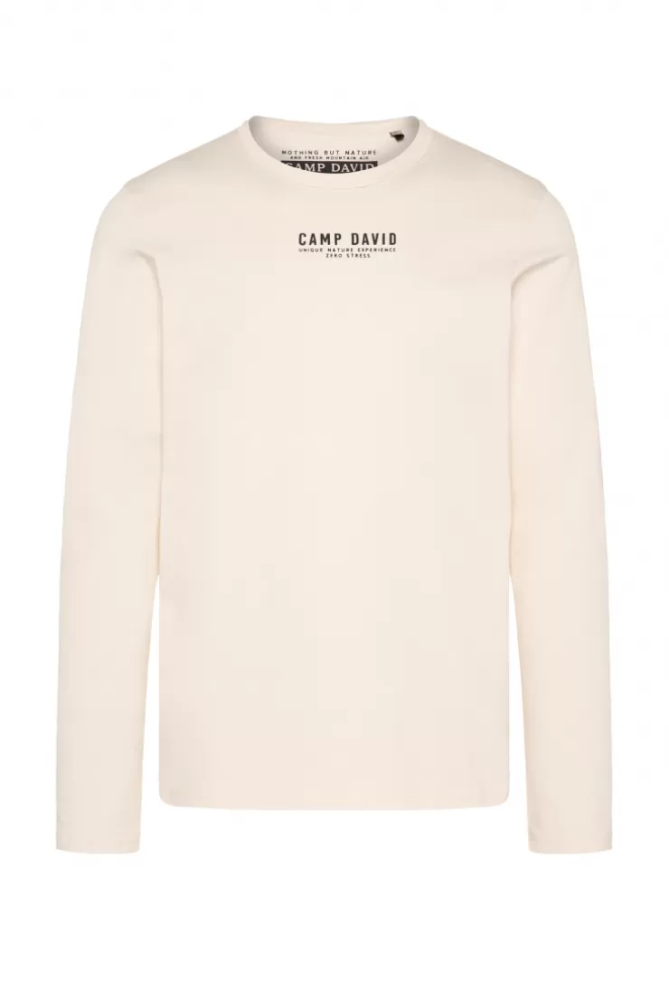 CAMP DAVID & SOCCX Longsleeve mit Logo Print ecru Cheap