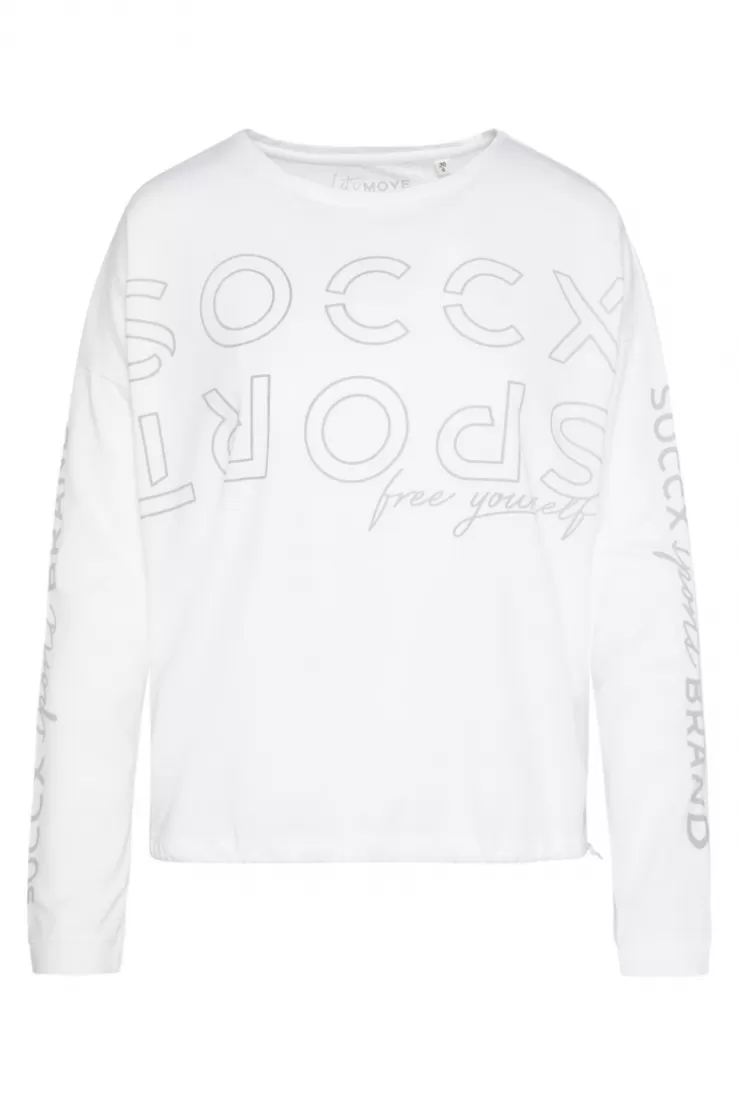 CAMP DAVID & SOCCX Longsleeve mit Logo Prints und verstellbaren Elastiksaum opticwhite Fashion