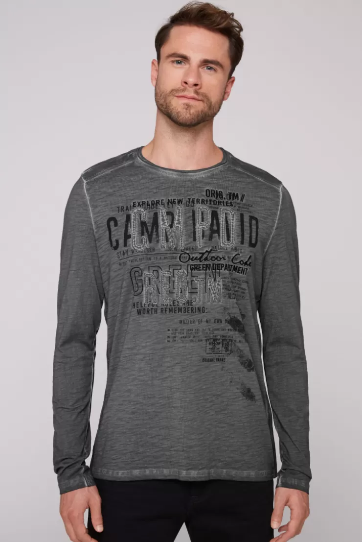 CAMP DAVID & SOCCX Longsleeve mit Tapes und Logo-Applikationen granite Shop