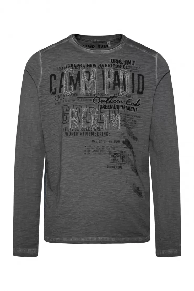 CAMP DAVID & SOCCX Longsleeve mit Tapes und Logo-Applikationen granite Shop