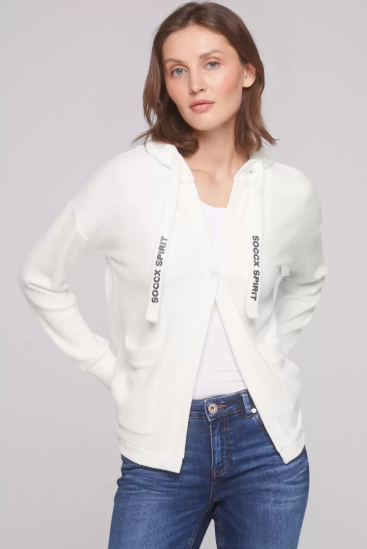 CAMP DAVID & SOCCX Offener Kurz-Cardigan mit Kapuze ivory Shop