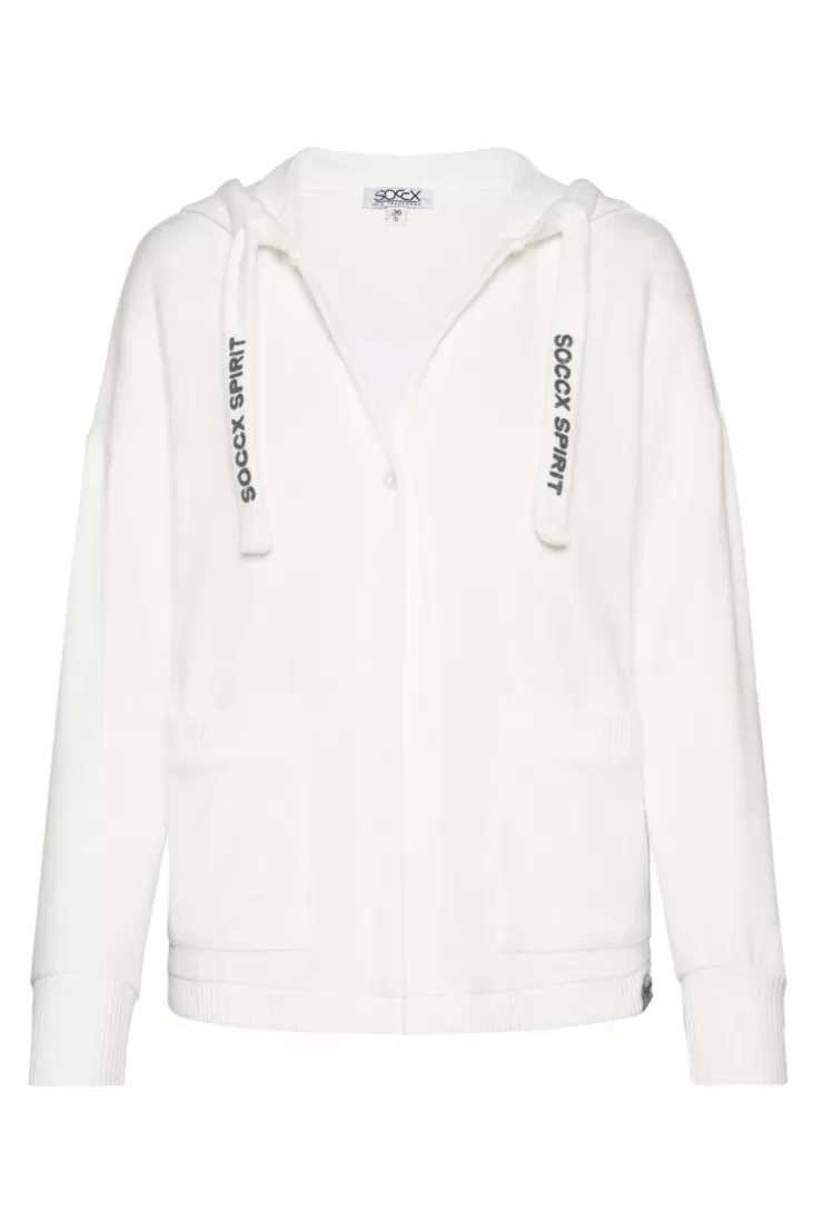 CAMP DAVID & SOCCX Offener Kurz-Cardigan mit Kapuze ivory Shop