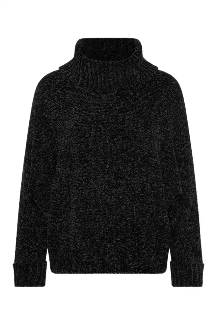 CAMP DAVID & SOCCX Oversized Rollkragenpullover aus Chenille black Clearance