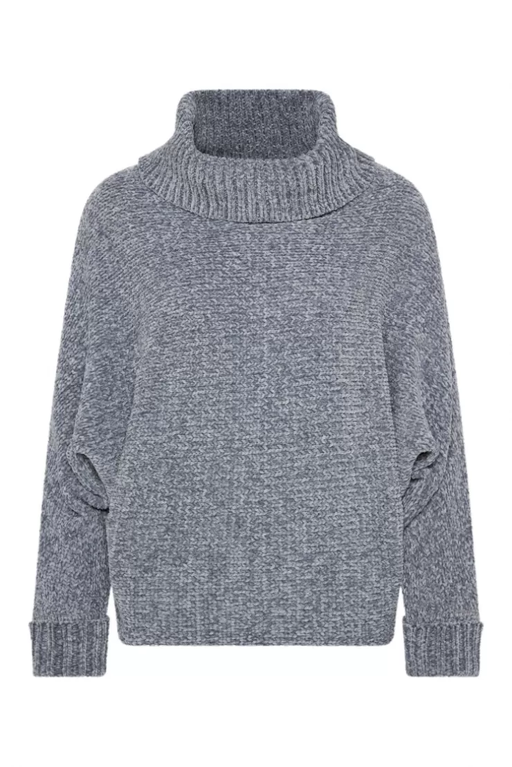 CAMP DAVID & SOCCX Oversized Rollkragenpullover aus Chenille cold grey coldgrey Clearance