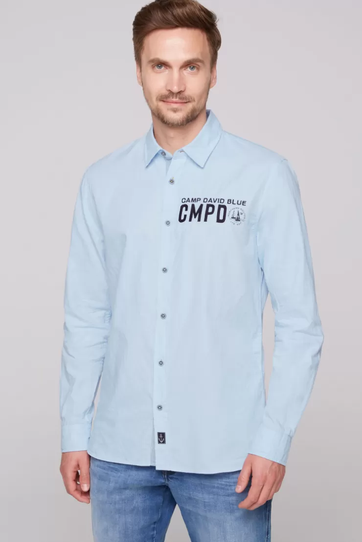 CAMP DAVID & SOCCX Oxford-Langarmhemd mit Logo-Stickereien summer blue summerblue New