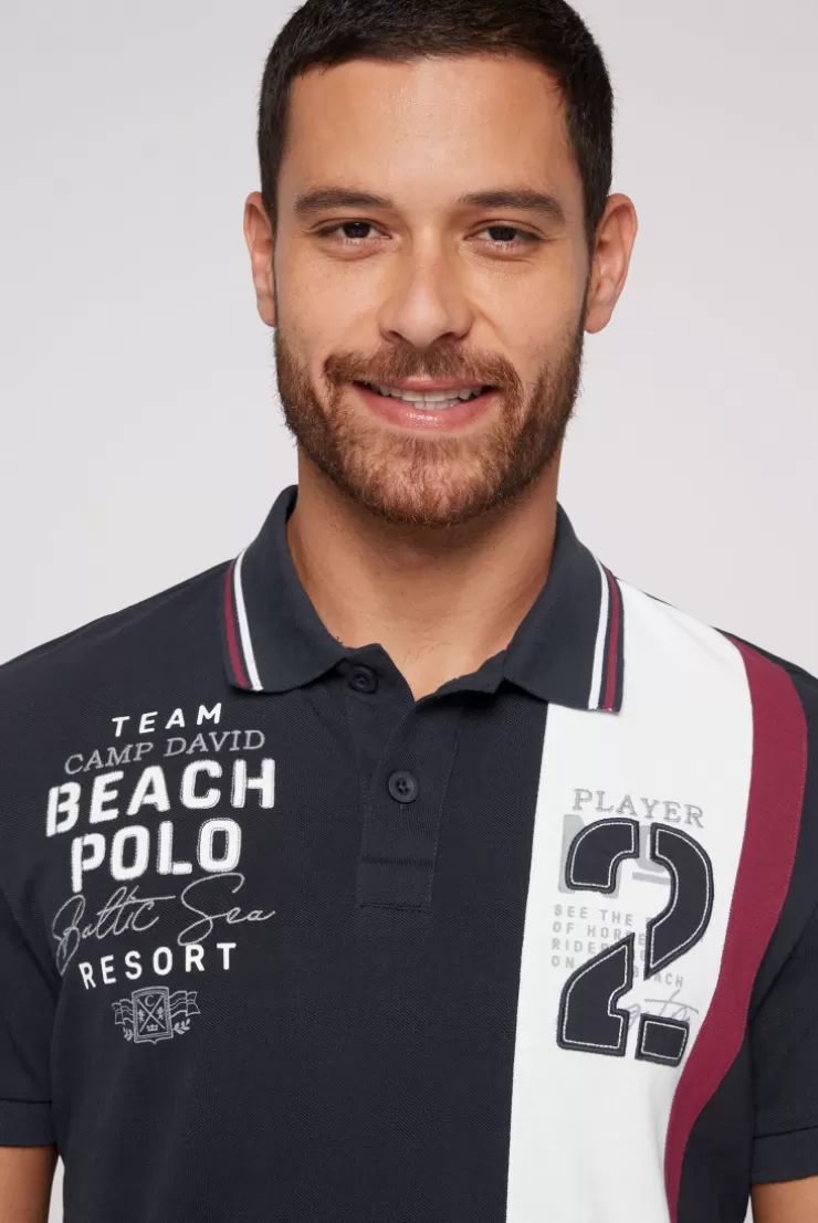 CAMP DAVID & SOCCX Pikee-Polo mit Color-Blocking und Artwork blue navy bluenavy Sale