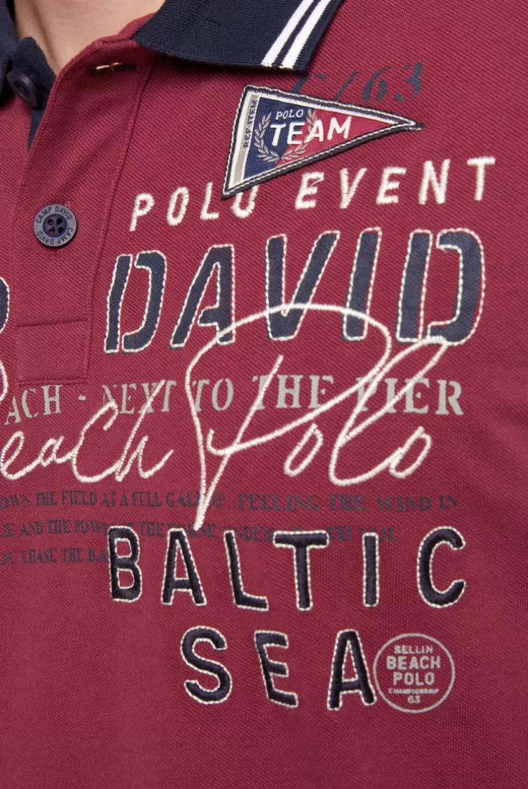 CAMP DAVID & SOCCX Pikee-Polo mit Color-Blocking und Artwork burgundy Cheap