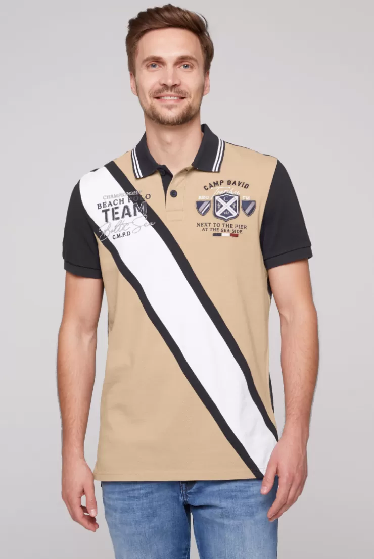 CAMP DAVID & SOCCX Pikee-Polo mit Color-Blocking und Artworks tan Shop