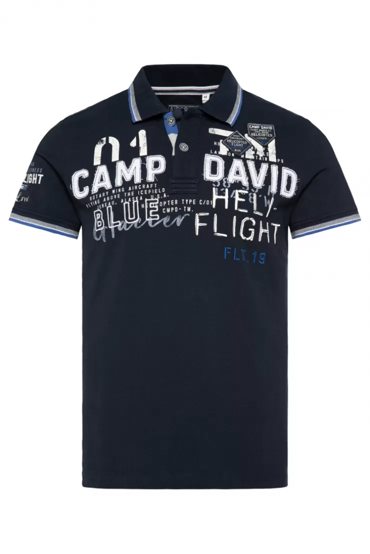 CAMP DAVID & SOCCX Pikee-Polo mit Label-Applikationen blue navy bluenavy Best