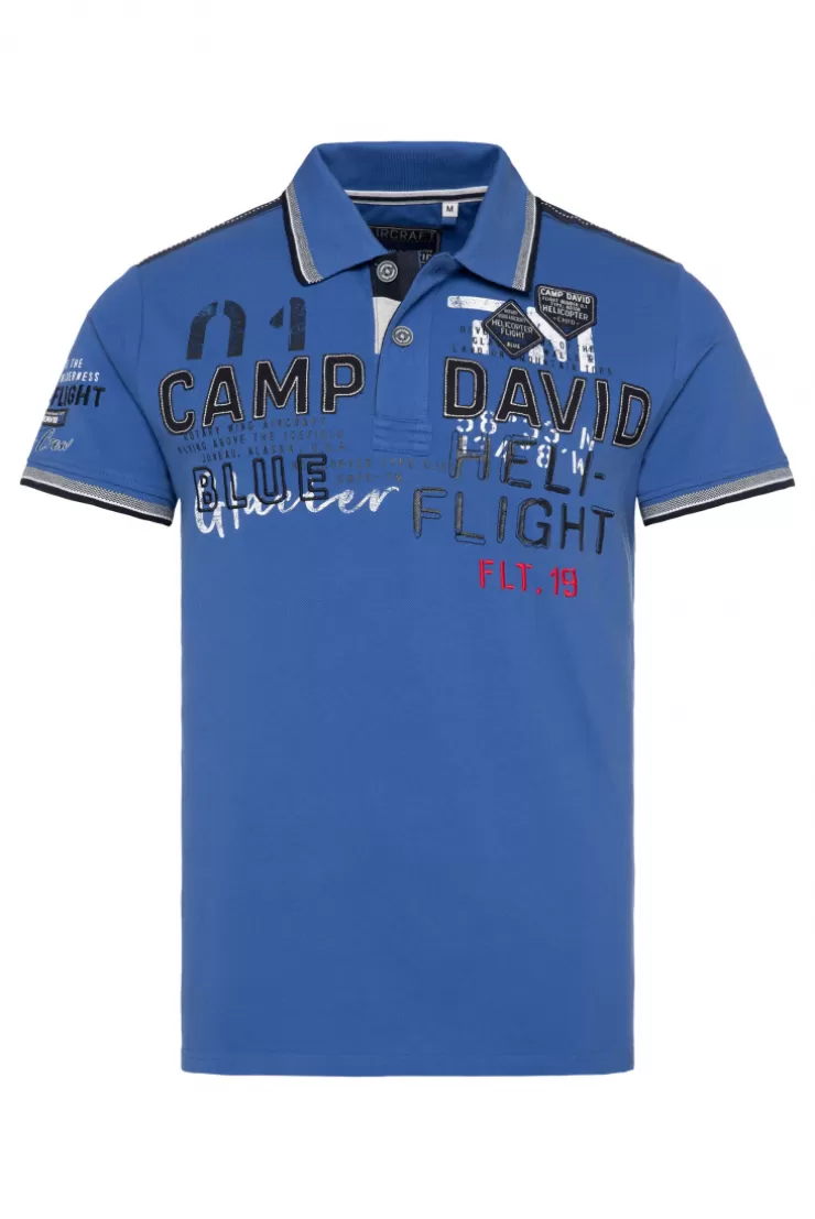 CAMP DAVID & SOCCX Pikee-Polo mit Label-Applikationen strong blue strongblue Online