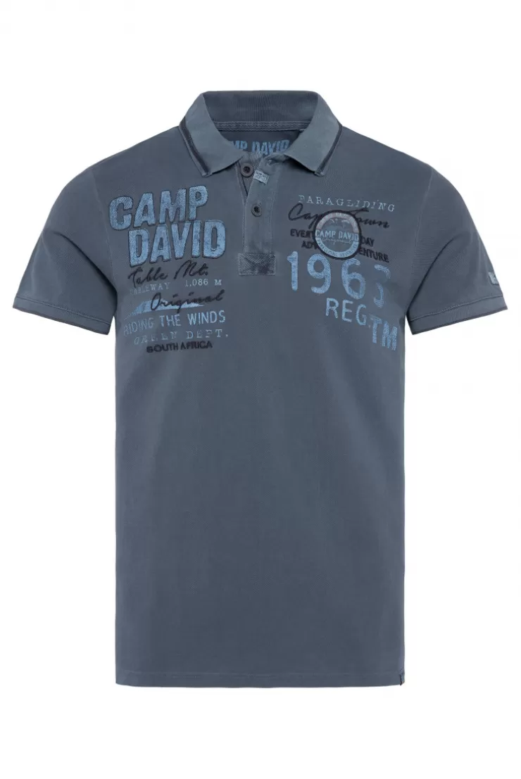 CAMP DAVID & SOCCX Pikee-Polo mit Logo-Applikationen blue navy bluenavy Outlet