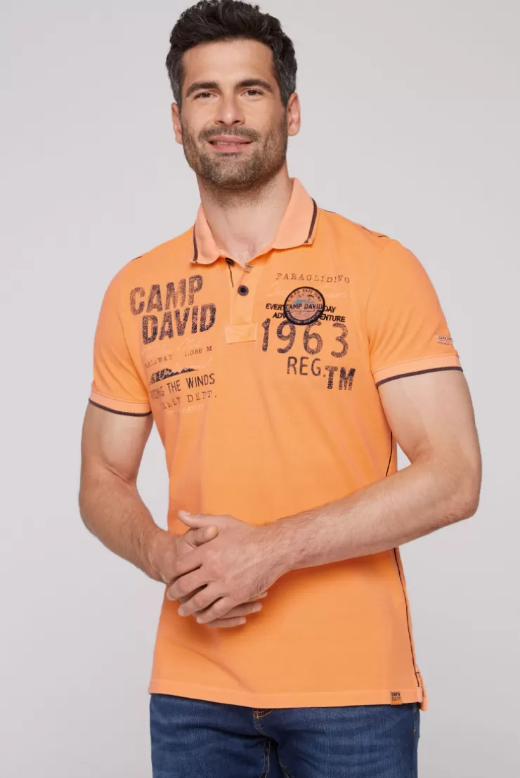 CAMP DAVID & SOCCX Pikee-Polo mit Logo-Applikationen sunrise orange sunriseorange Shop