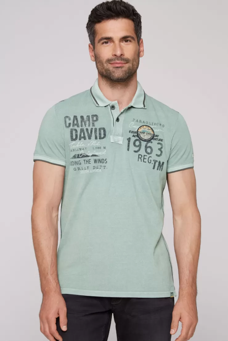 CAMP DAVID & SOCCX Pikee-Polo mit Logo-Applikationen teal Hot