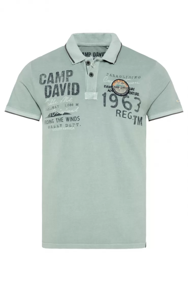 CAMP DAVID & SOCCX Pikee-Polo mit Logo-Applikationen teal Hot