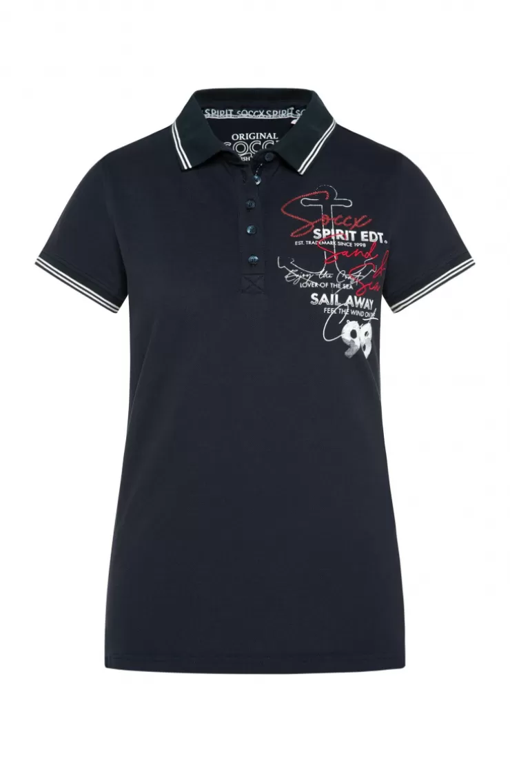 CAMP DAVID & SOCCX Pikee-Polo mit Rücken-Artwork blue navy bluenavy Outlet