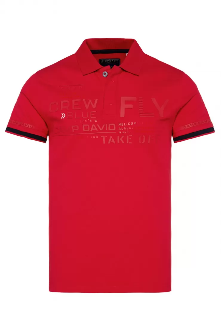 CAMP DAVID & SOCCX Pikee-Polo mit tonigem Rubber Artwork flight red flightred New