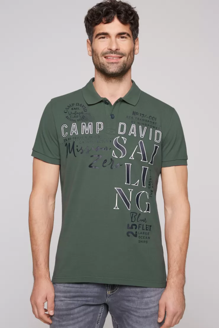 CAMP DAVID & SOCCX Pikee-Poloshirt mit Sailing Print grey green | L greygreen Hot