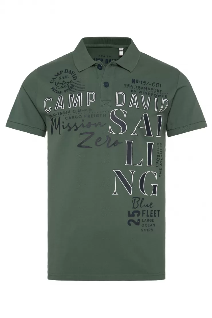 CAMP DAVID & SOCCX Pikee-Poloshirt mit Sailing Print grey green | L greygreen Hot