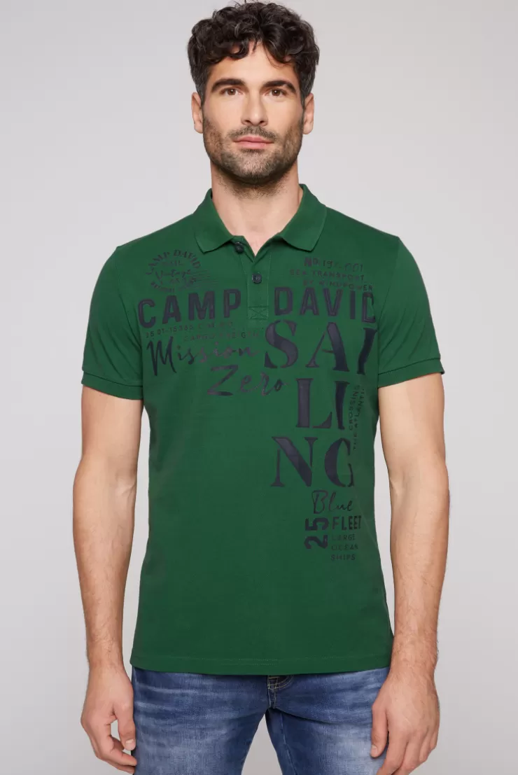 CAMP DAVID & SOCCX Pikee-Poloshirt mit Sailing Print raw green rawgreen Online