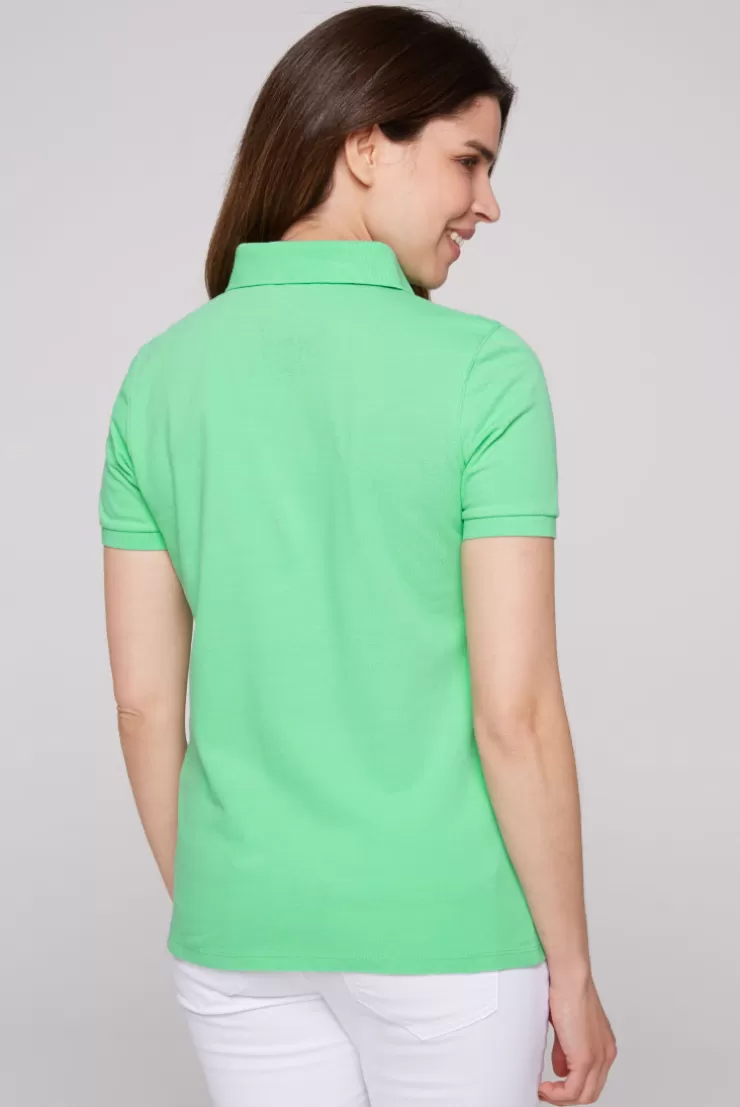 CAMP DAVID & SOCCX Poloshirt aus Pikee mit Glitter Print regatta green regattagreen Flash Sale