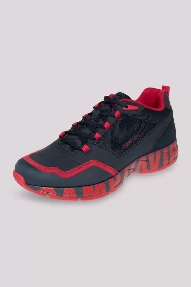 CAMP DAVID & SOCCX Power Sneaker im Materialmix mit XL-Logo navy / red Cheap