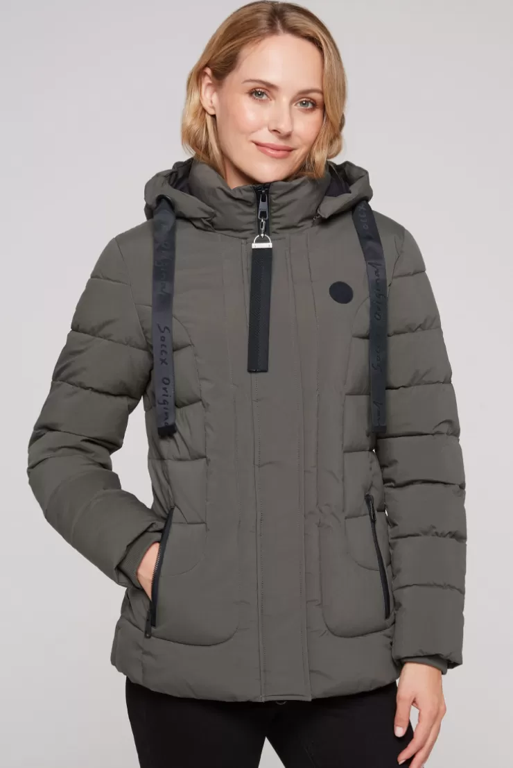 CAMP DAVID & SOCCX Puffer-Jacke mit abtrennbarer Kapuze olive Best