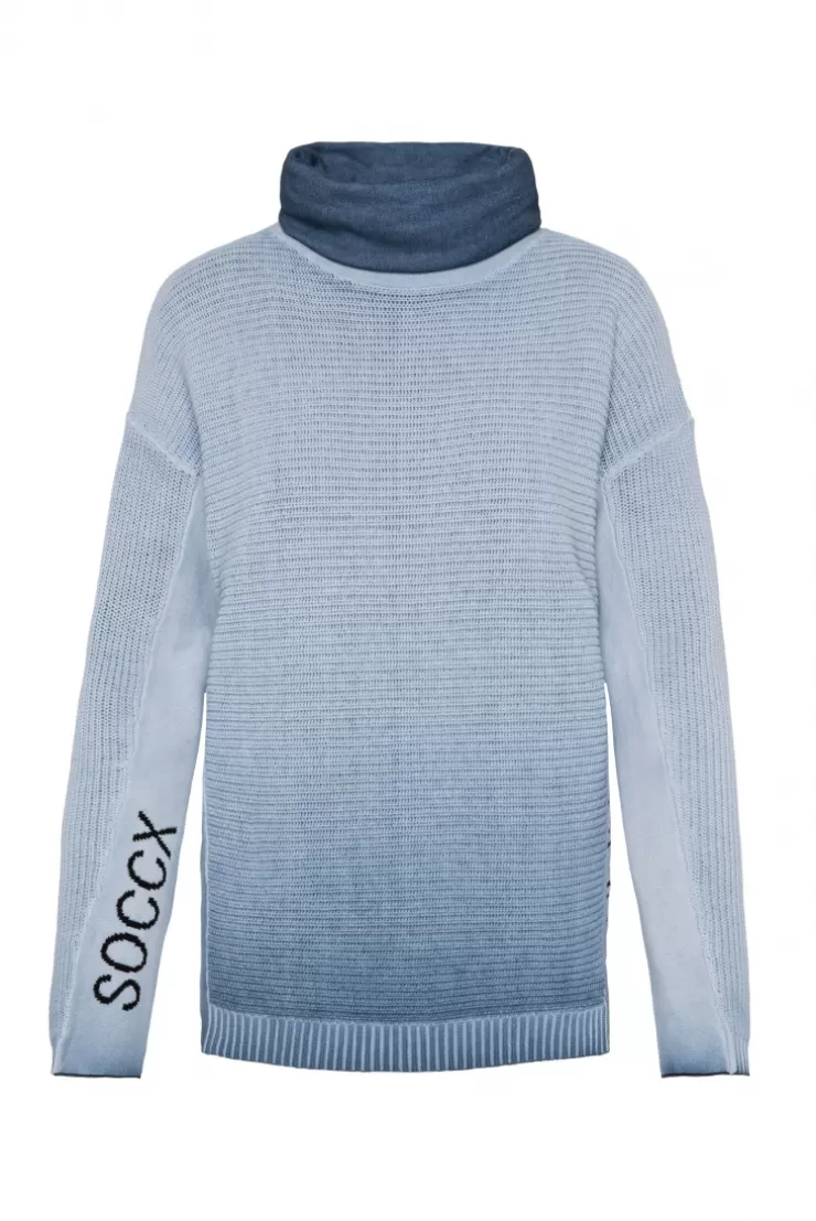 CAMP DAVID & SOCCX Pullover mit Rollkragen und Intarsia-Logo smoky sky smokysky Shop