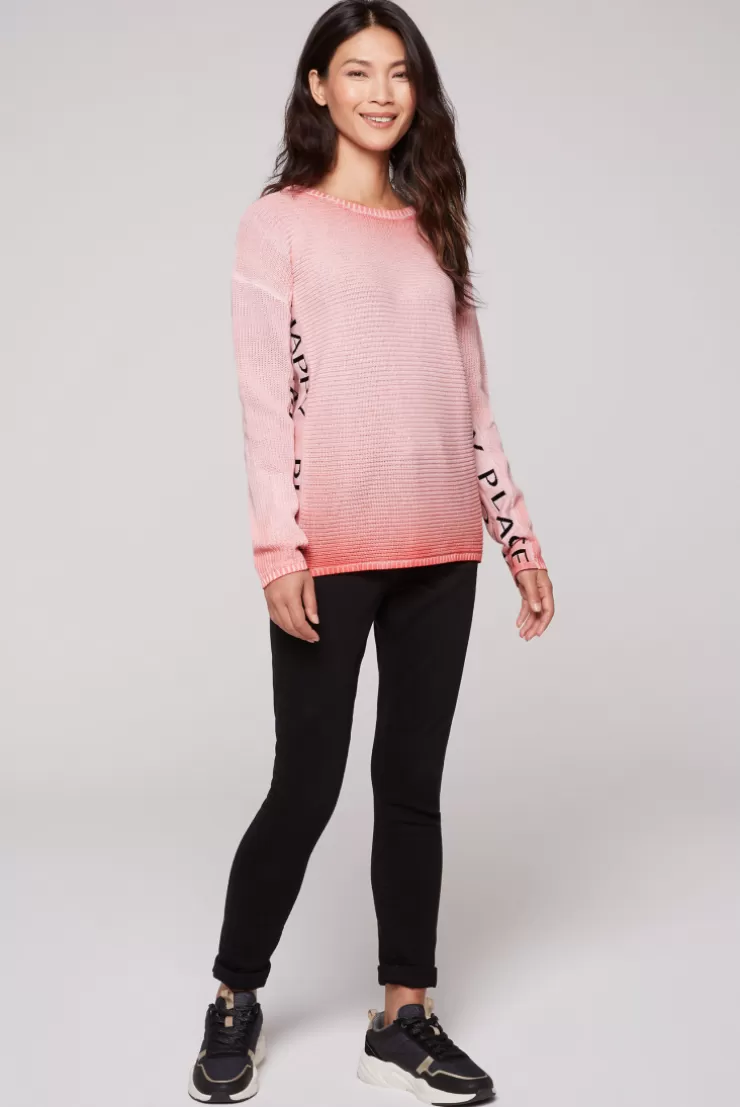 CAMP DAVID & SOCCX Pullover Oil Dyed mit Intarsia-Logo pure coral purecoral Online