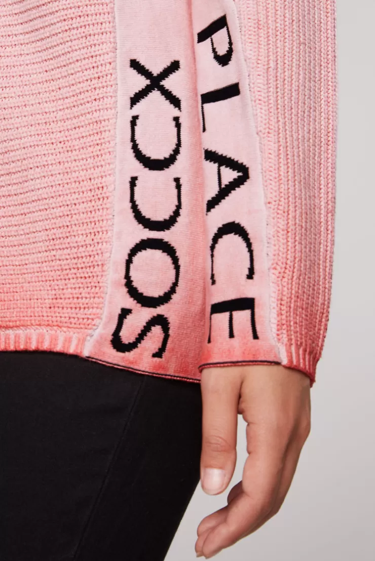CAMP DAVID & SOCCX Pullover Oil Dyed mit Intarsia-Logo pure coral purecoral Online