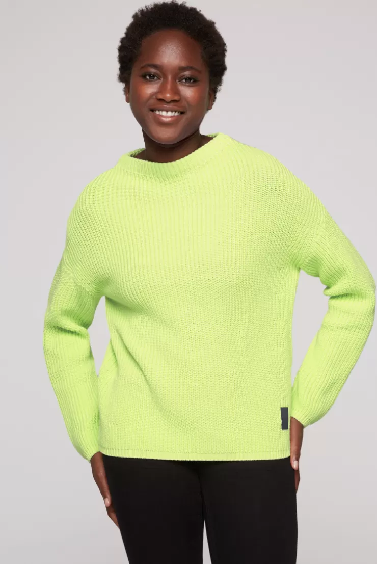 CAMP DAVID & SOCCX Rippstrickpullover Stone Washed yellow lime yellowlime Best Sale