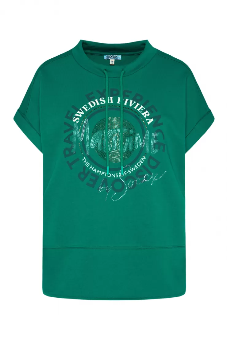 CAMP DAVID & SOCCX Ärmelloses Shirt mit Artwork aus Schmucksteinen bottle green bottlegreen Hot