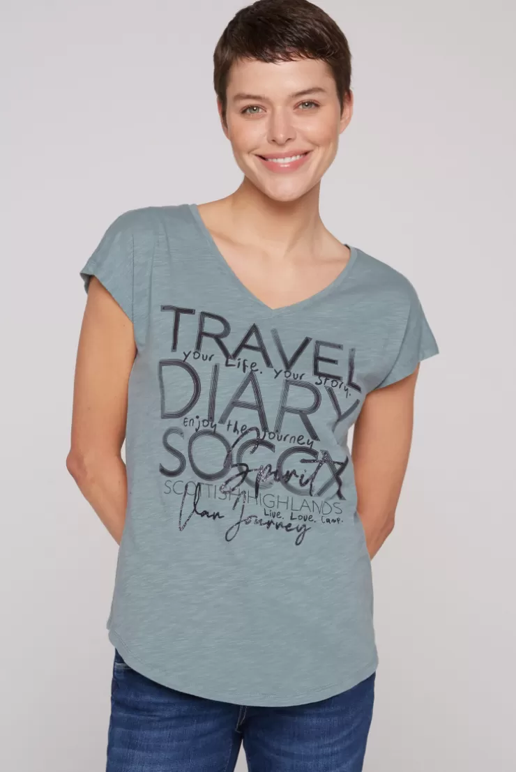 CAMP DAVID & SOCCX Ärmelloses Shirt mit V-Ausschnitt und Artwork grey green | L greygreen Best Sale