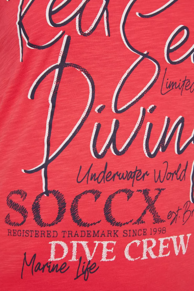 CAMP DAVID & SOCCX Ärmelloses Shirt mit V-Ausschnitt und Artwork skipper red | M skipperred New