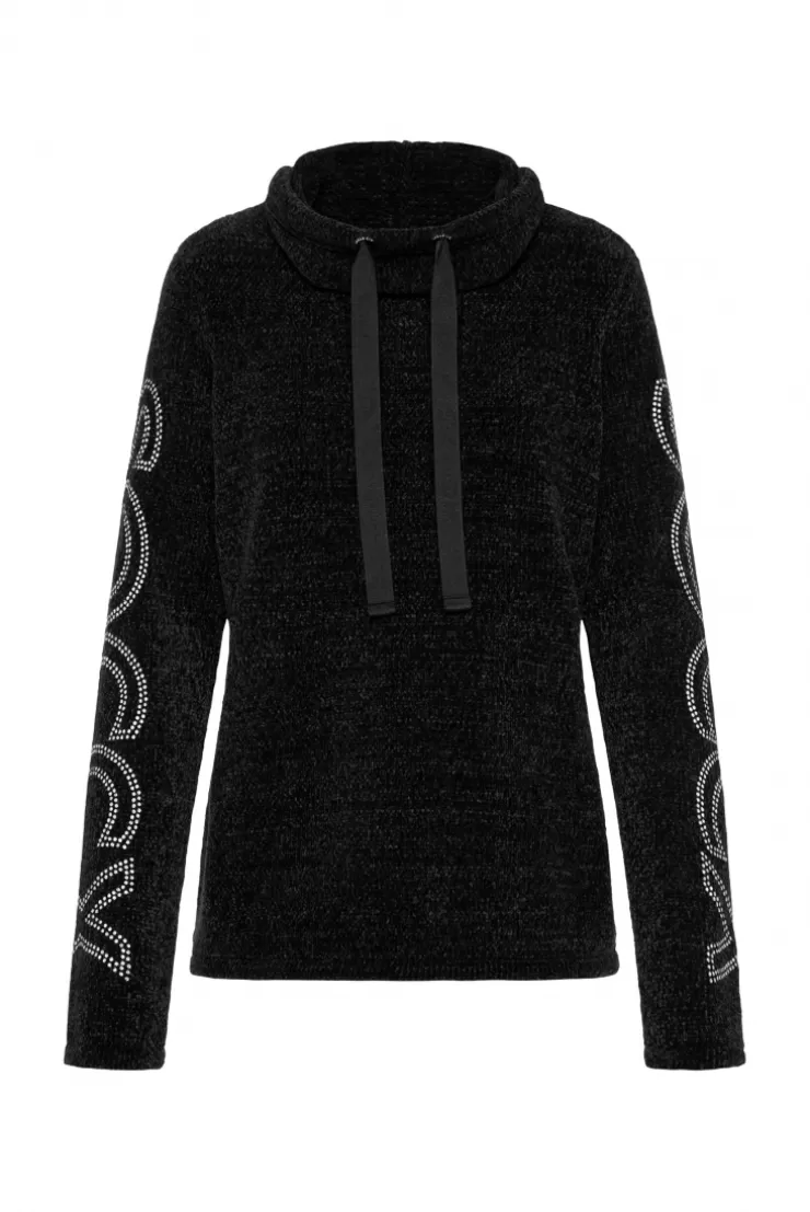 CAMP DAVID & SOCCX Rollkragenpullover in Chenillestrick mit Logo Prints black Discount