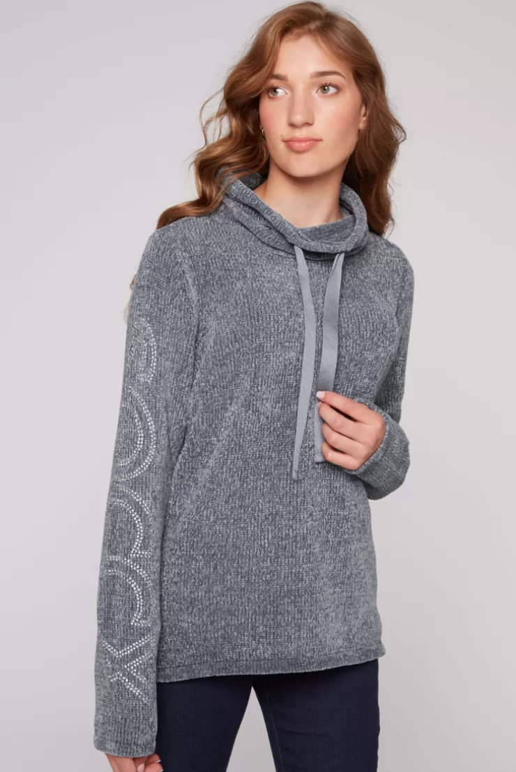 CAMP DAVID & SOCCX Rollkragenpullover in Chenillestrick mit Logo Prints cold grey coldgrey Best Sale