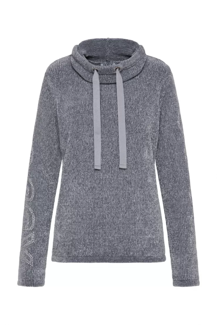 CAMP DAVID & SOCCX Rollkragenpullover in Chenillestrick mit Logo Prints cold grey coldgrey Best Sale