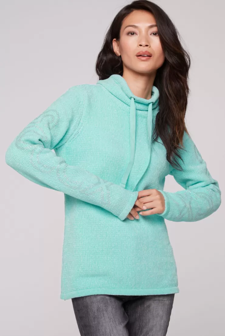 CAMP DAVID & SOCCX Rollkragenpullover in Chenillestrick mit Logo Prints new aqua newaqua Sale