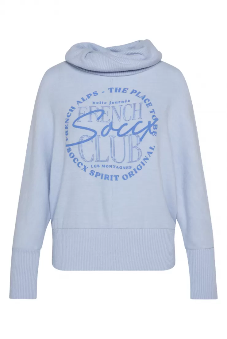 CAMP DAVID & SOCCX Rollkragenpullover mit Fledermausärmeln cool blue coolblue Clearance