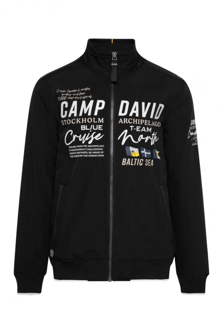 CAMP DAVID & SOCCX Softshelljacke im Blouson-Stil mit Artworks black Best Sale