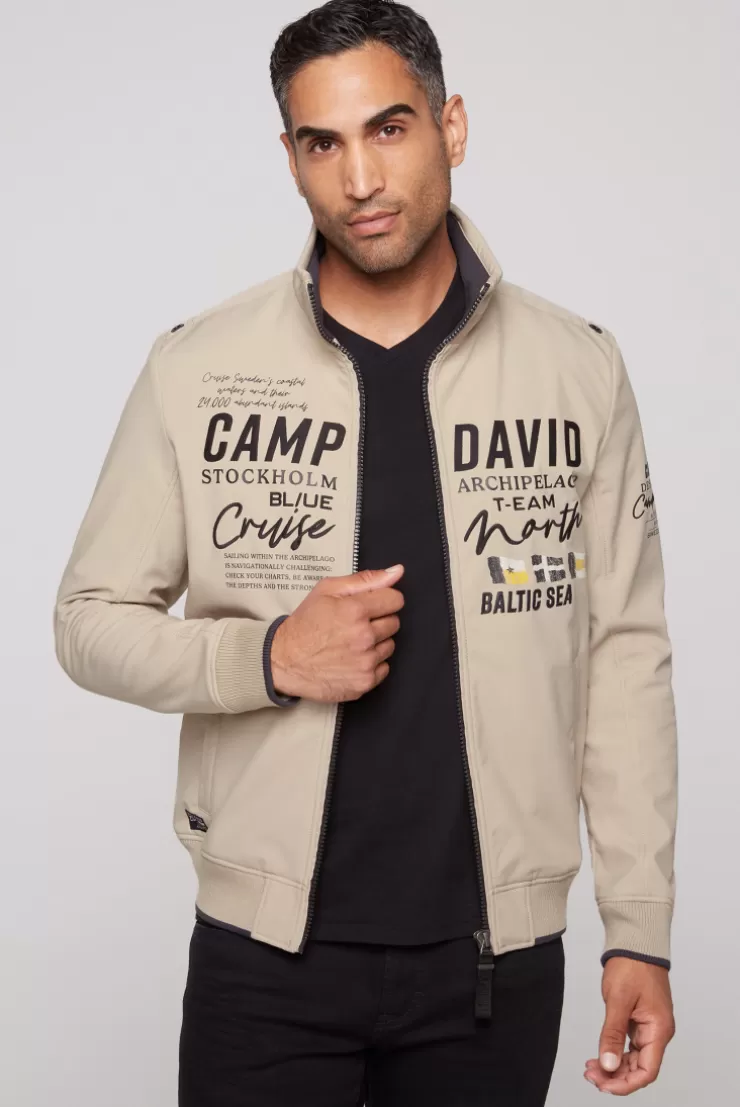 CAMP DAVID & SOCCX Softshelljacke im Blouson-Stil mit Artworks neutral beige neutralbeige Discount