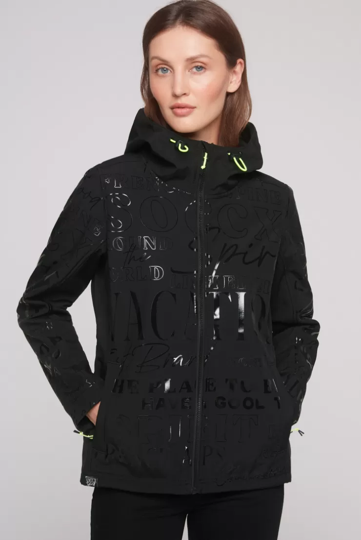 CAMP DAVID & SOCCX Softshelljacke mit Kapuze und Glossy Prints black Best