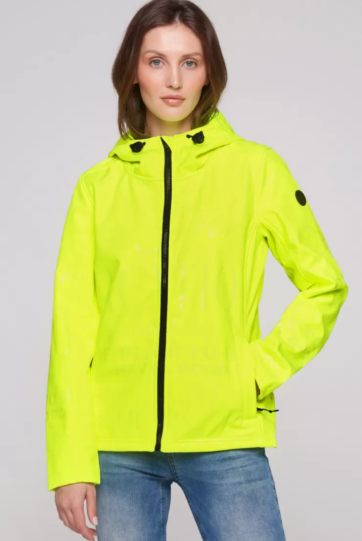 CAMP DAVID & SOCCX Softshelljacke mit Kapuze und Glossy Prints yellow lime yellowlime Shop