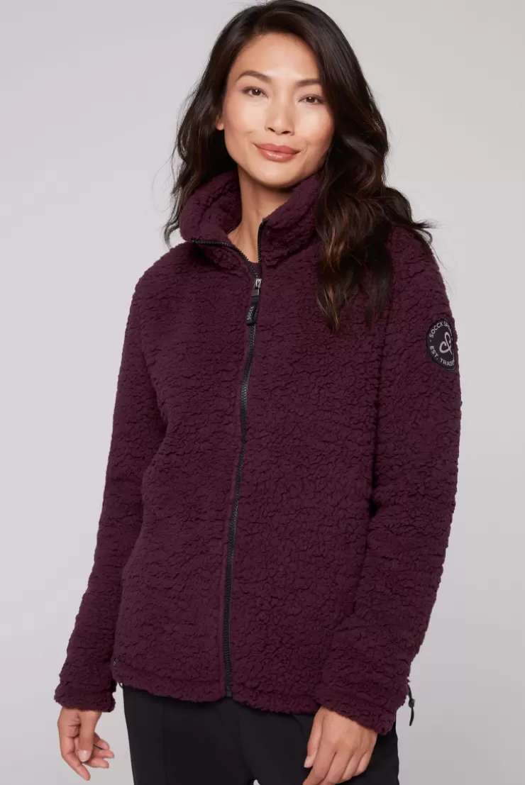 CAMP DAVID & SOCCX Sport-Jacke im Sherpa-Look deep plum deepplum Hot