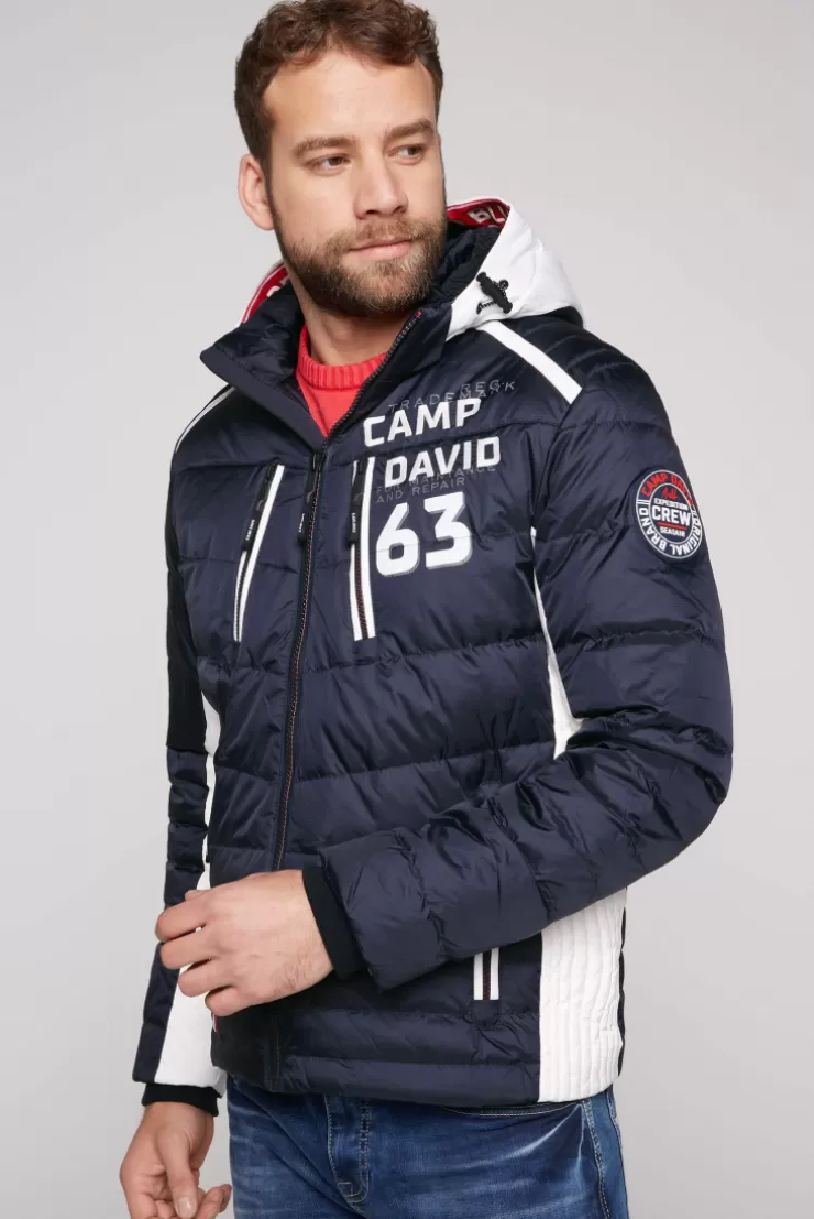 CAMP DAVID & SOCCX Steppjacke im Colour Design mit Logo Artworks deep sea deepsea Flash Sale