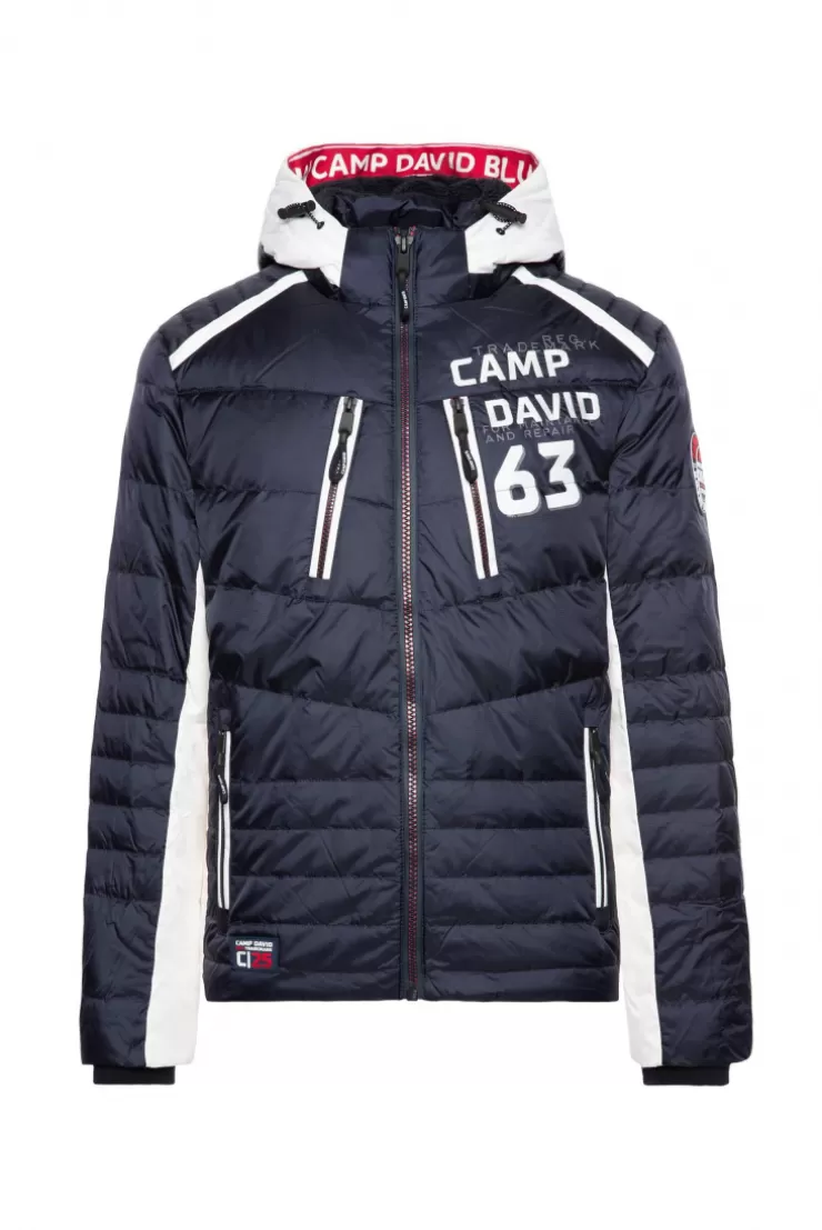 CAMP DAVID & SOCCX Steppjacke im Colour Design mit Logo Artworks deep sea deepsea Flash Sale