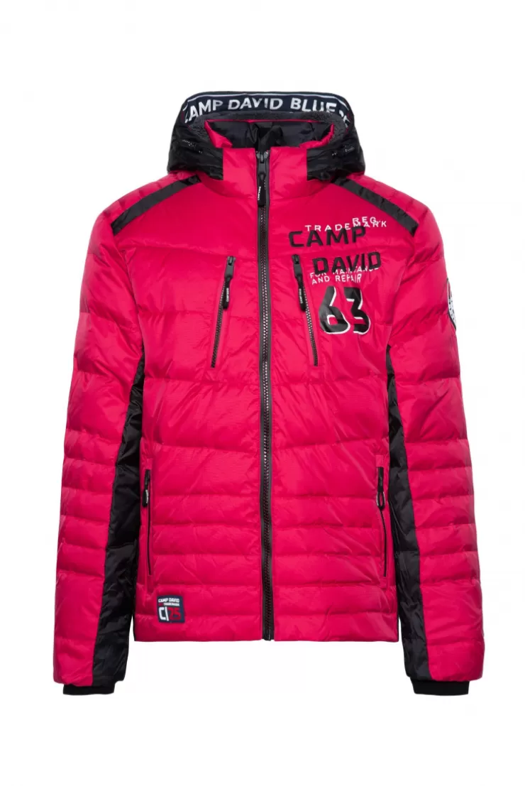 CAMP DAVID & SOCCX Steppjacke im Colour Design mit Logo Artworks royal red royalred Outlet