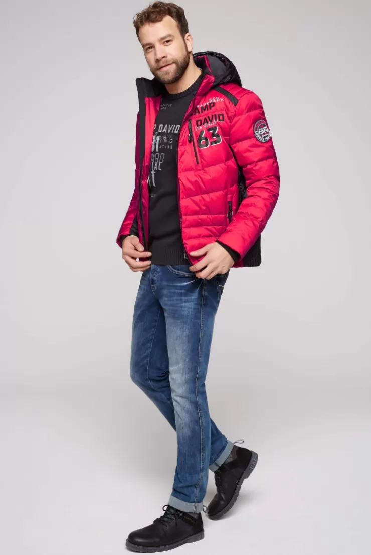 CAMP DAVID & SOCCX Steppjacke im Colour Design mit Logo Artworks royal red royalred Outlet