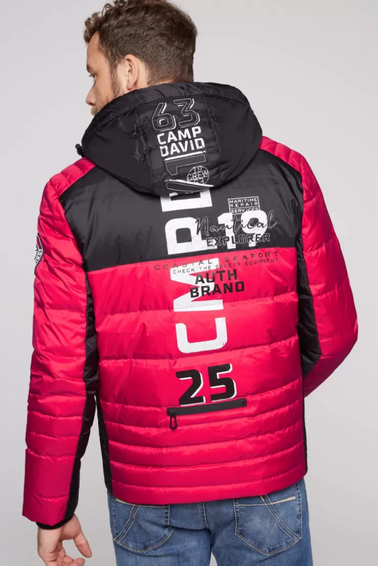 CAMP DAVID & SOCCX Steppjacke im Colour Design mit Logo Artworks royal red royalred Outlet