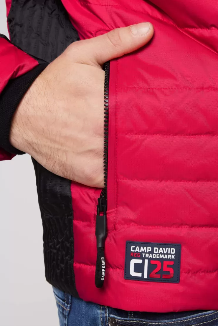 CAMP DAVID & SOCCX Steppjacke im Colour Design mit Logo Artworks royal red royalred Outlet
